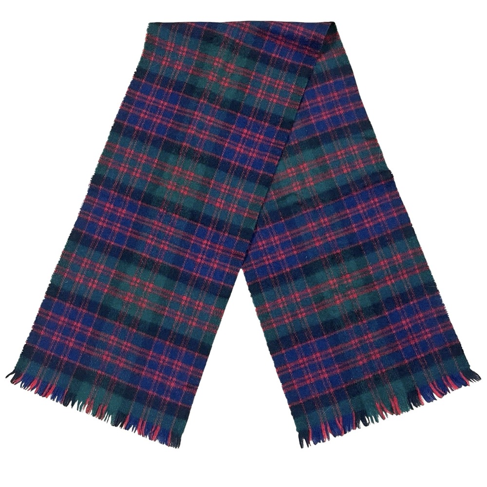 Vintage James Pringle Weavers MacDonald Tartan 100% New Wool Rectangular Scarf